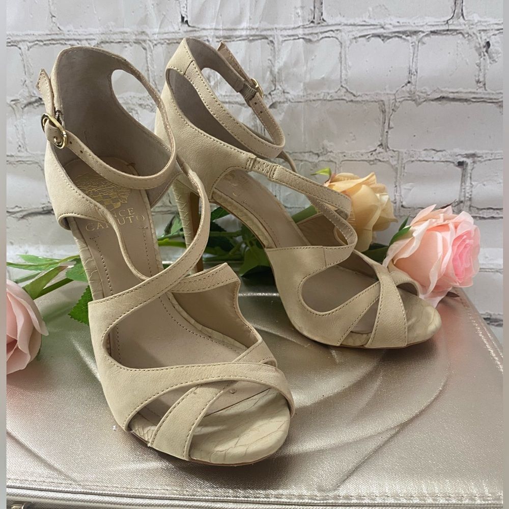 Vince Camuto Women's Beige Strappy Heels